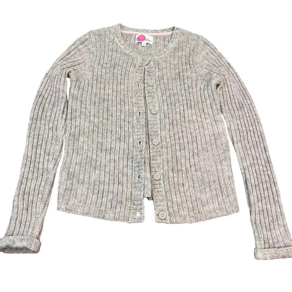 Mini Boden Other - Mini Boden Grey Button Cardigan with Sparkle Knit Size 11/12